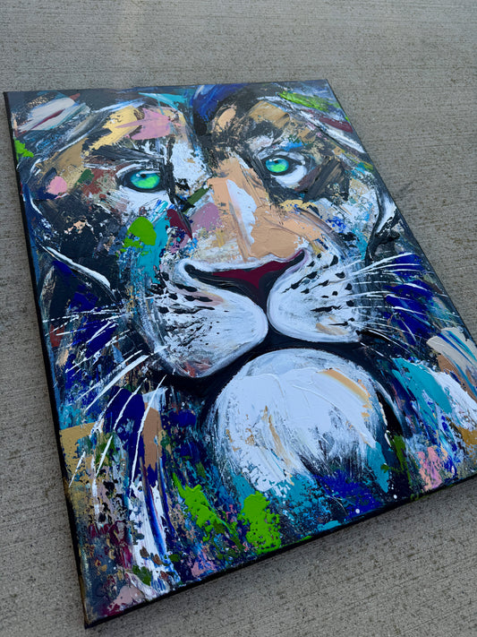 PRACTICE 24x28 Lion Painting (Shaken, But Unstoppable)