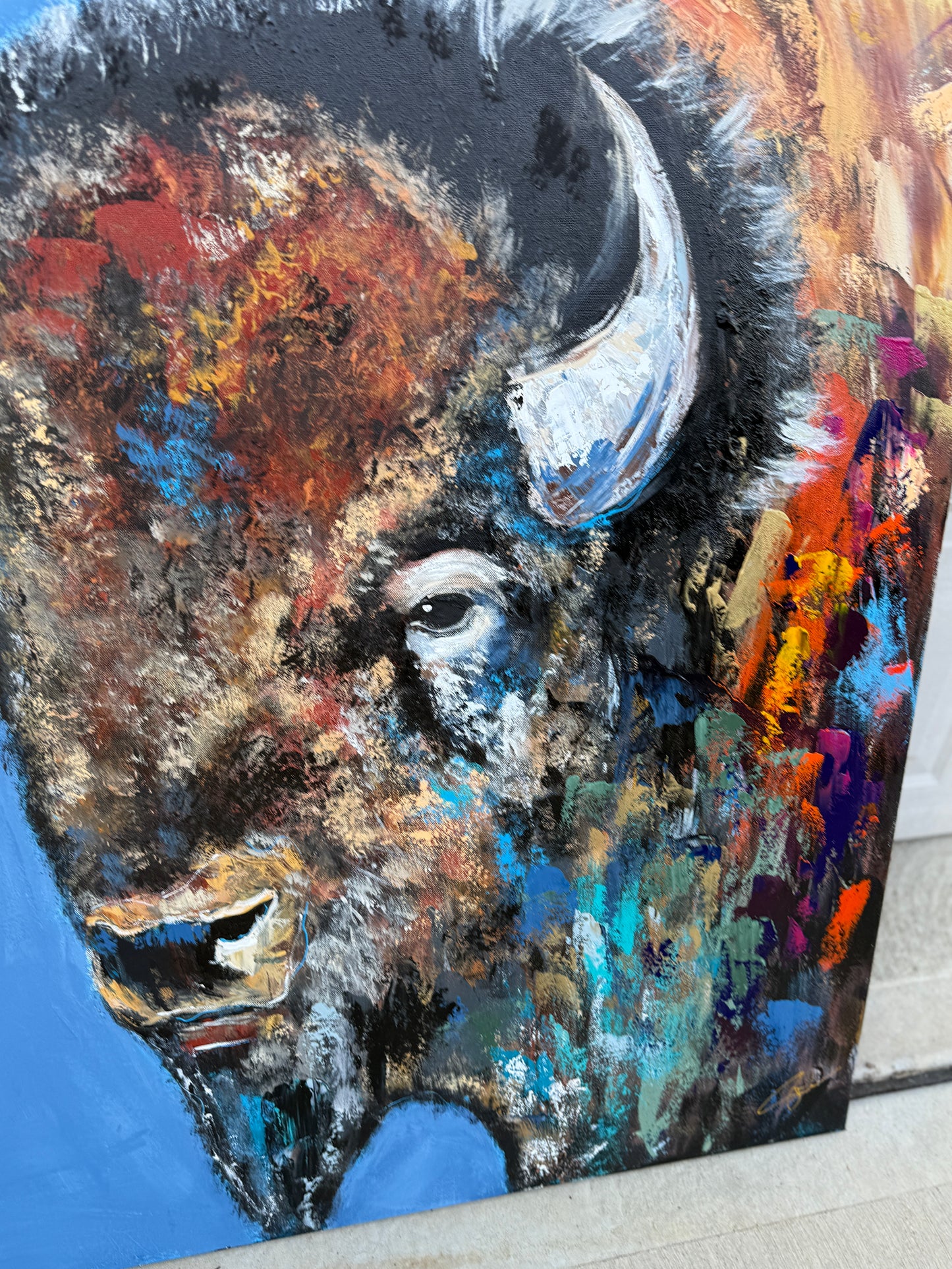 AVAILABLE | 36x48 Facing the Storms Head On - Abstract Buffalo Painting