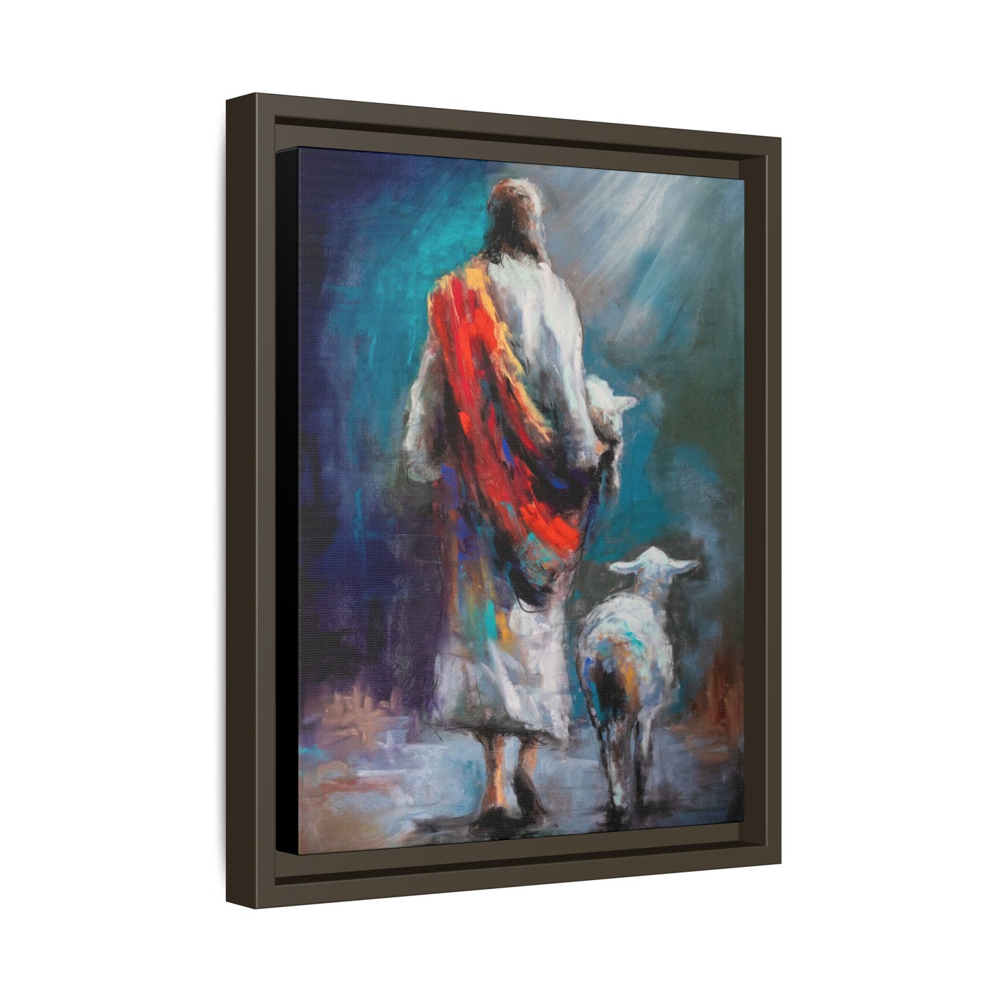 Canvas Art Print - Jesus Walking with Lamb
