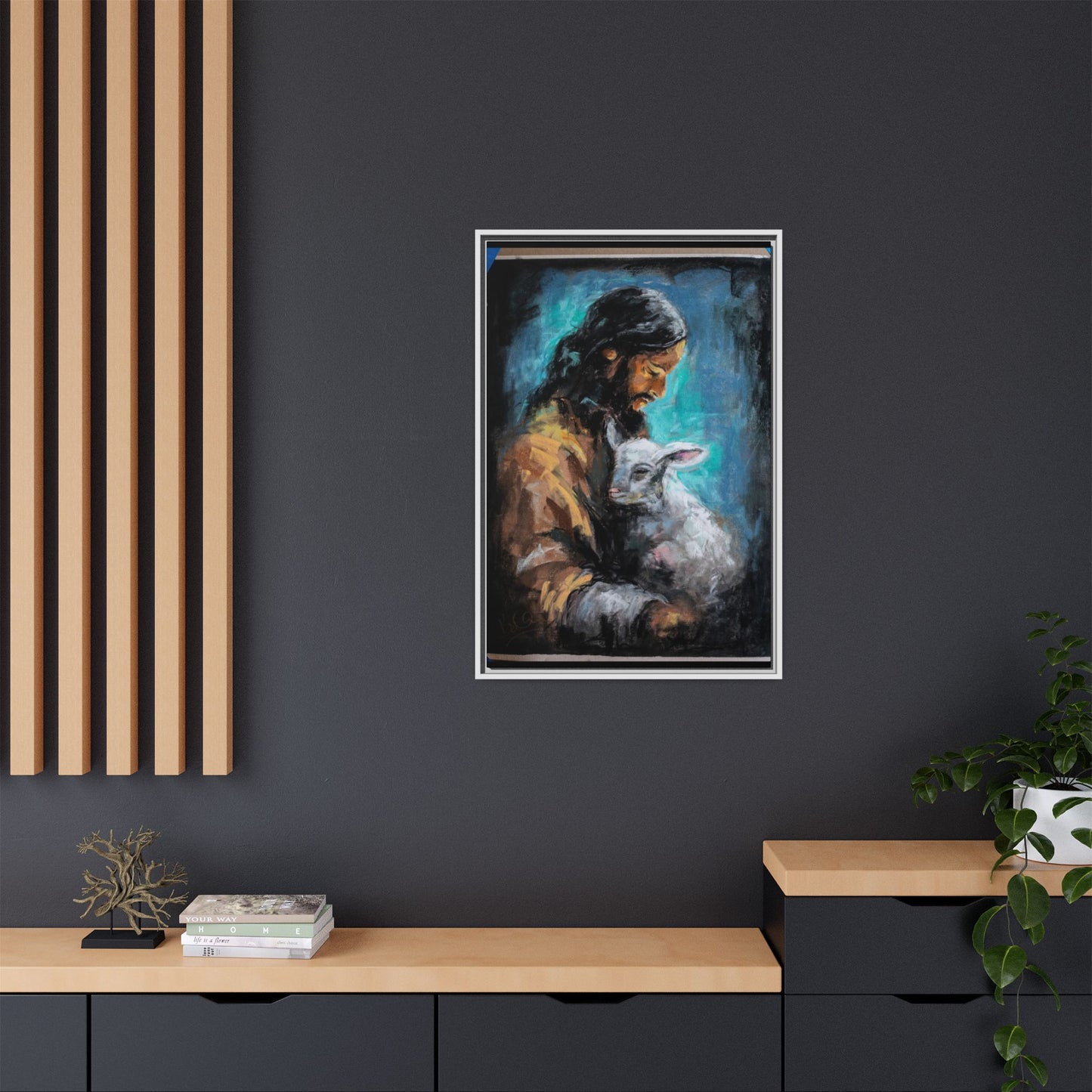Canvas Art Print - Jesus Holding a Lamb