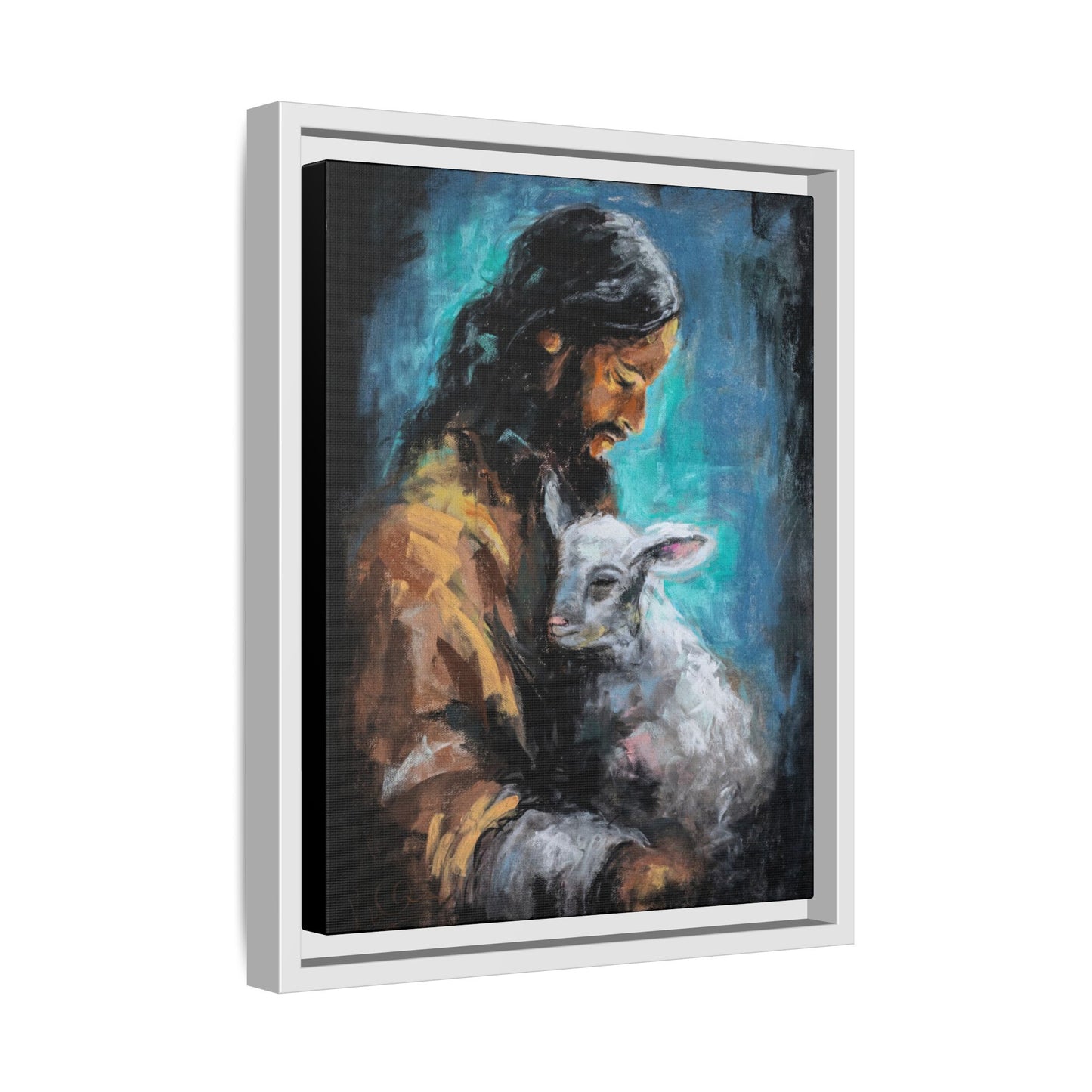 Canvas Art Print - Jesus Holding a Lamb