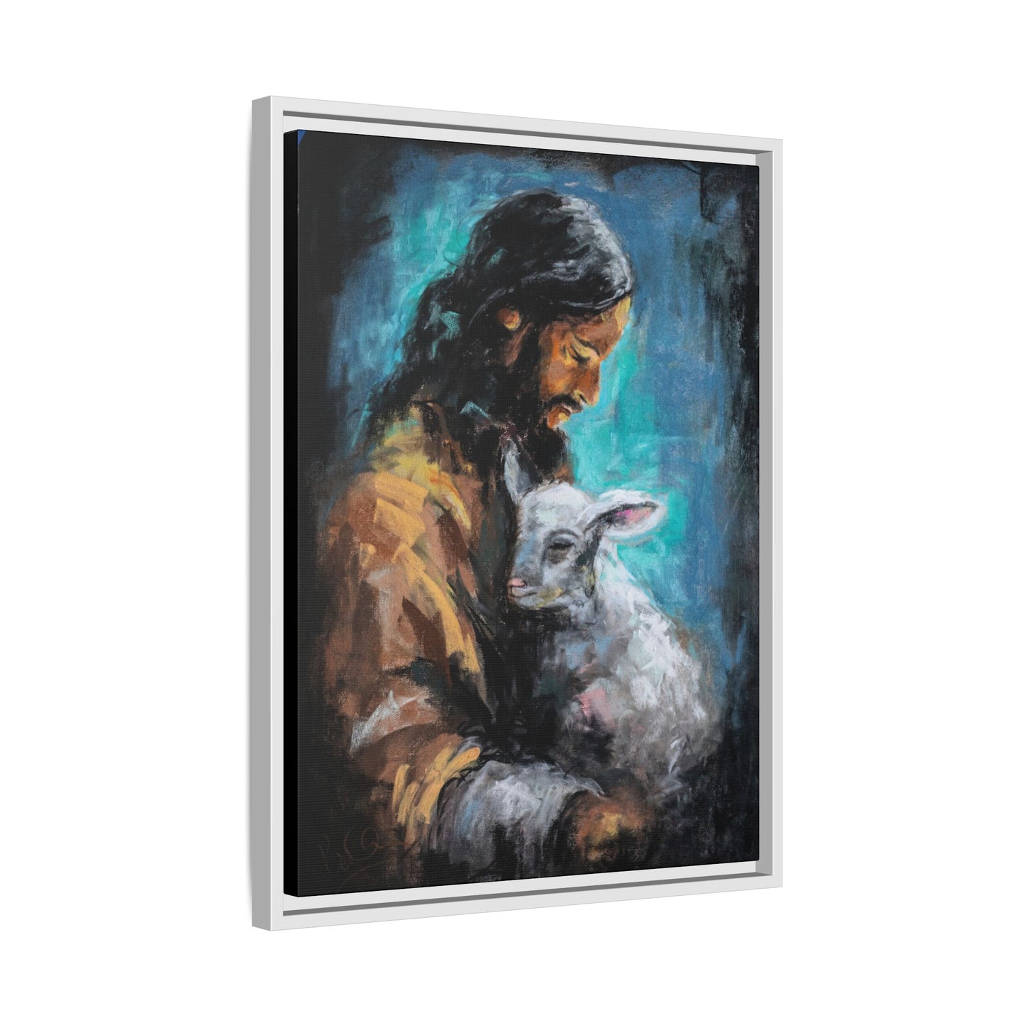Canvas Art Print - Jesus Holding a Lamb