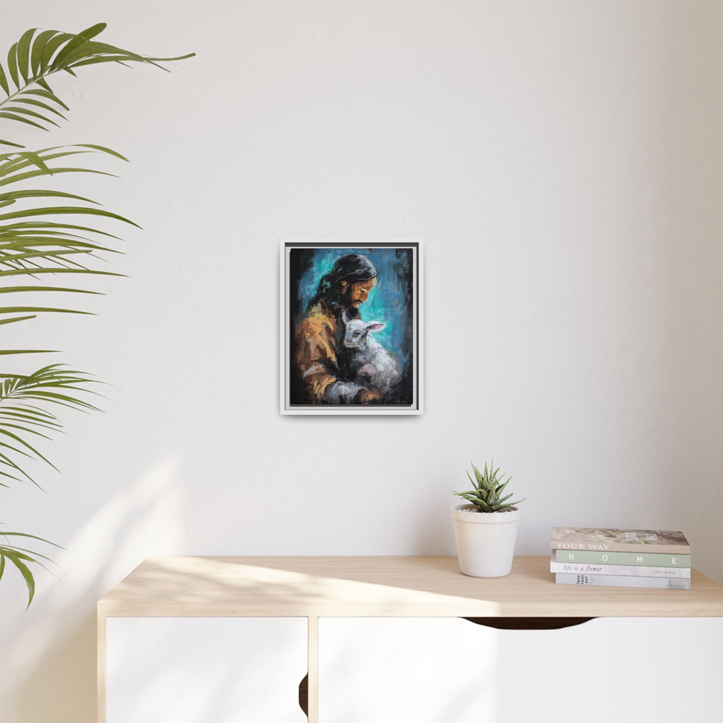 Canvas Art Print - Jesus Holding a Lamb