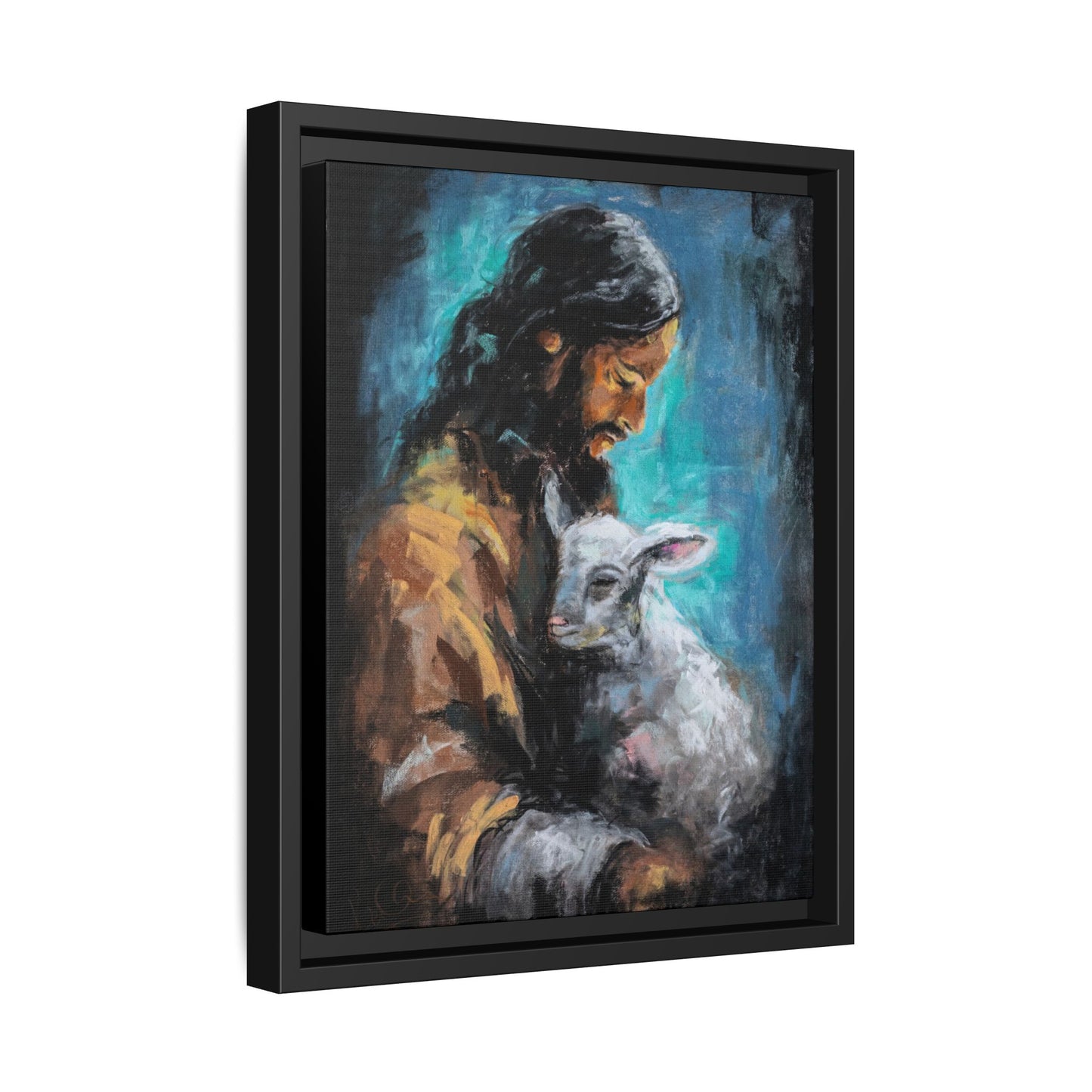 Canvas Art Print - Jesus Holding a Lamb