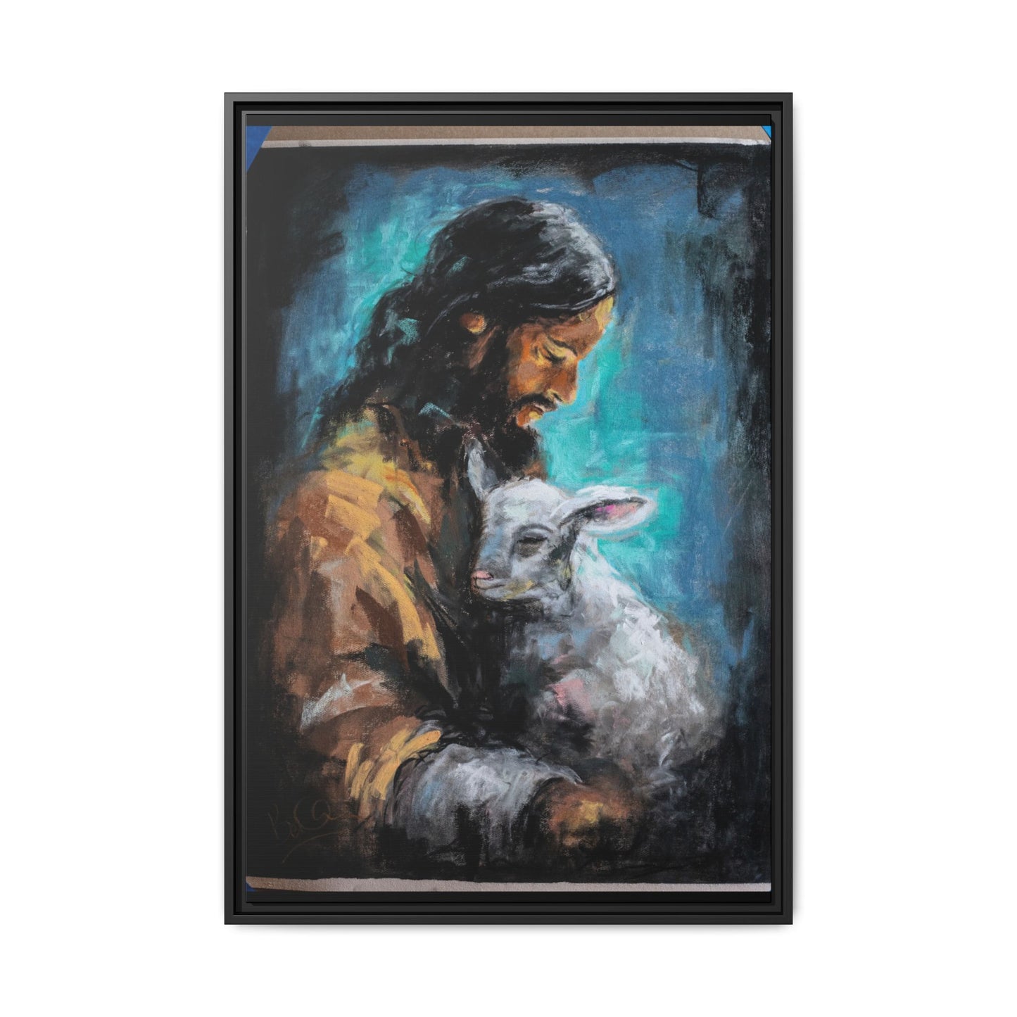 Canvas Art Print - Jesus Holding a Lamb