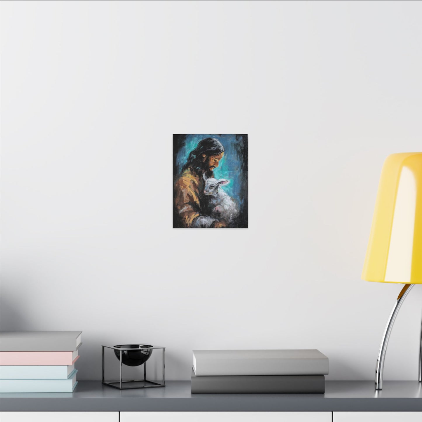 Jesus with Lamb Canvas Print – Religious Christian Wall Art