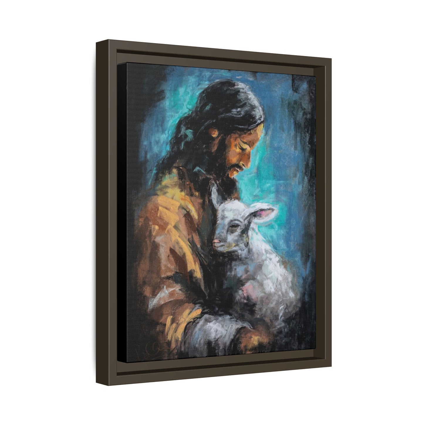 Canvas Art Print - Jesus Holding a Lamb