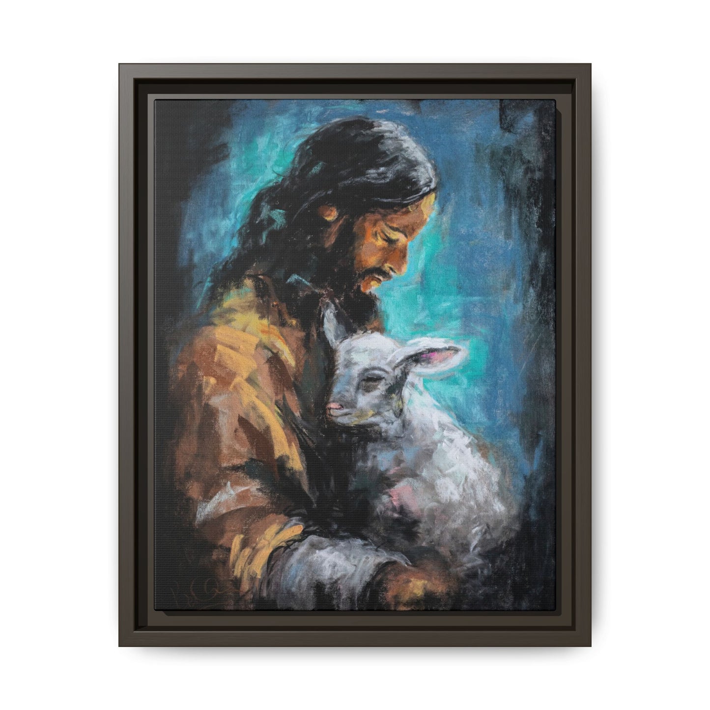 Canvas Art Print - Jesus Holding a Lamb
