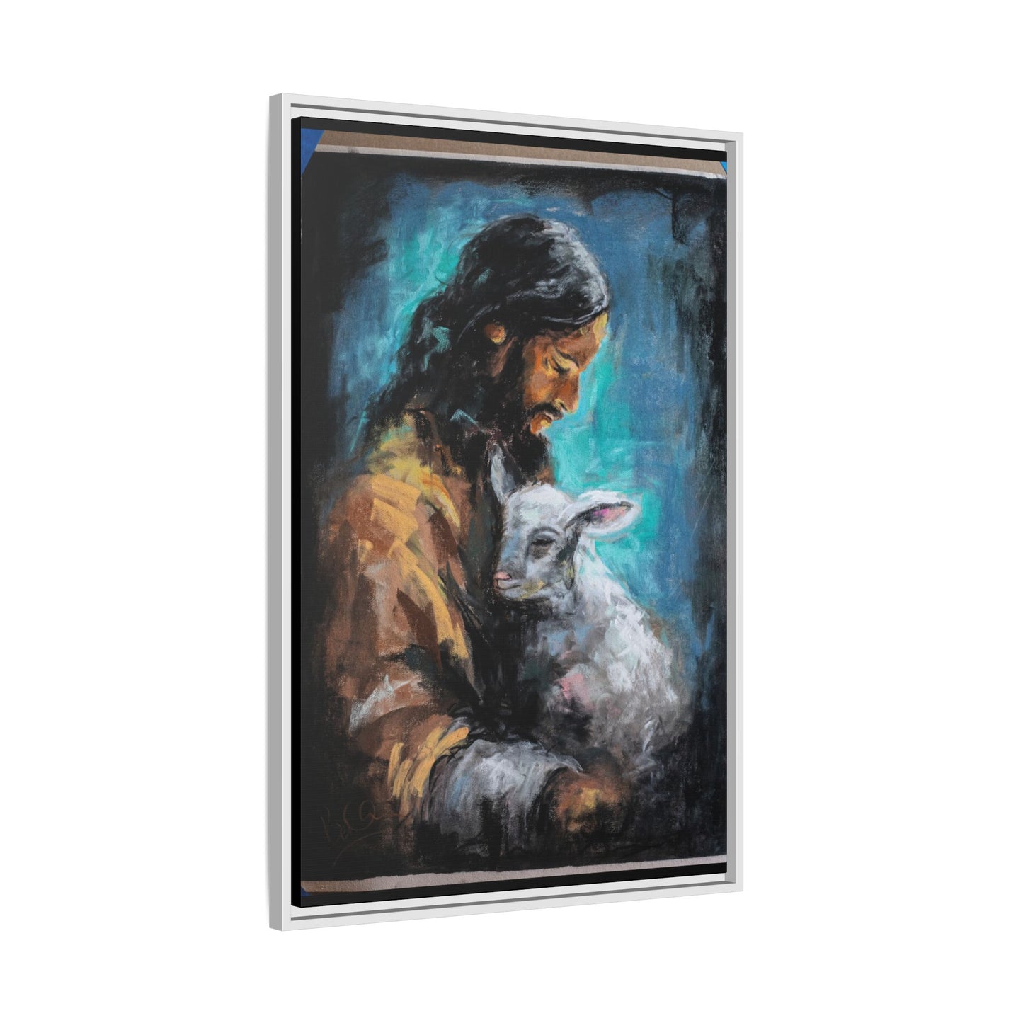 Canvas Art Print - Jesus Holding a Lamb