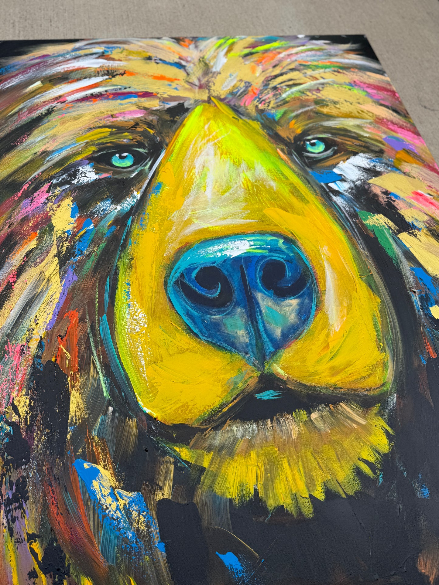 36x48 Abstract Bear Painting