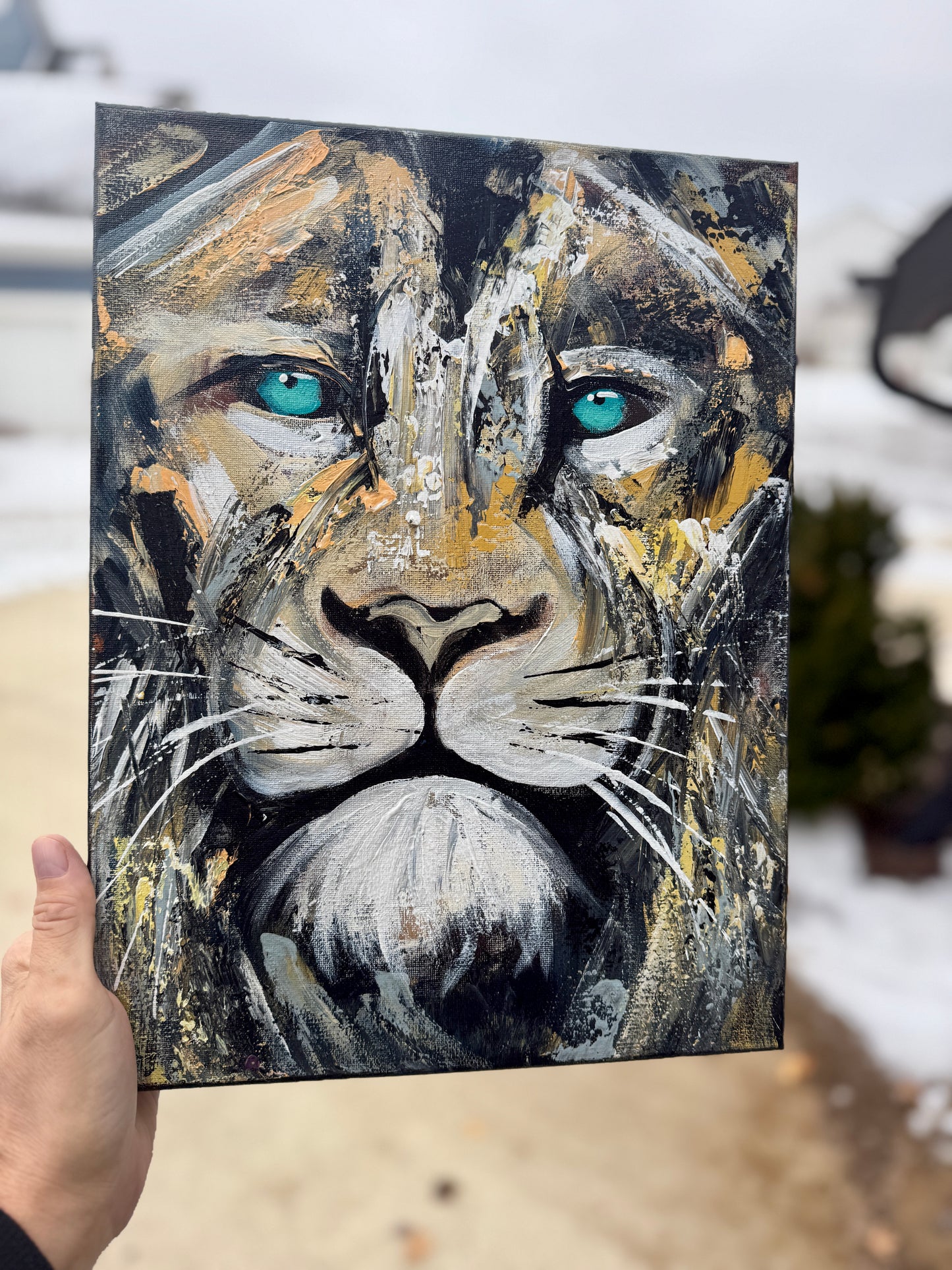 12x16 Original (practice) Live with Courage Lion