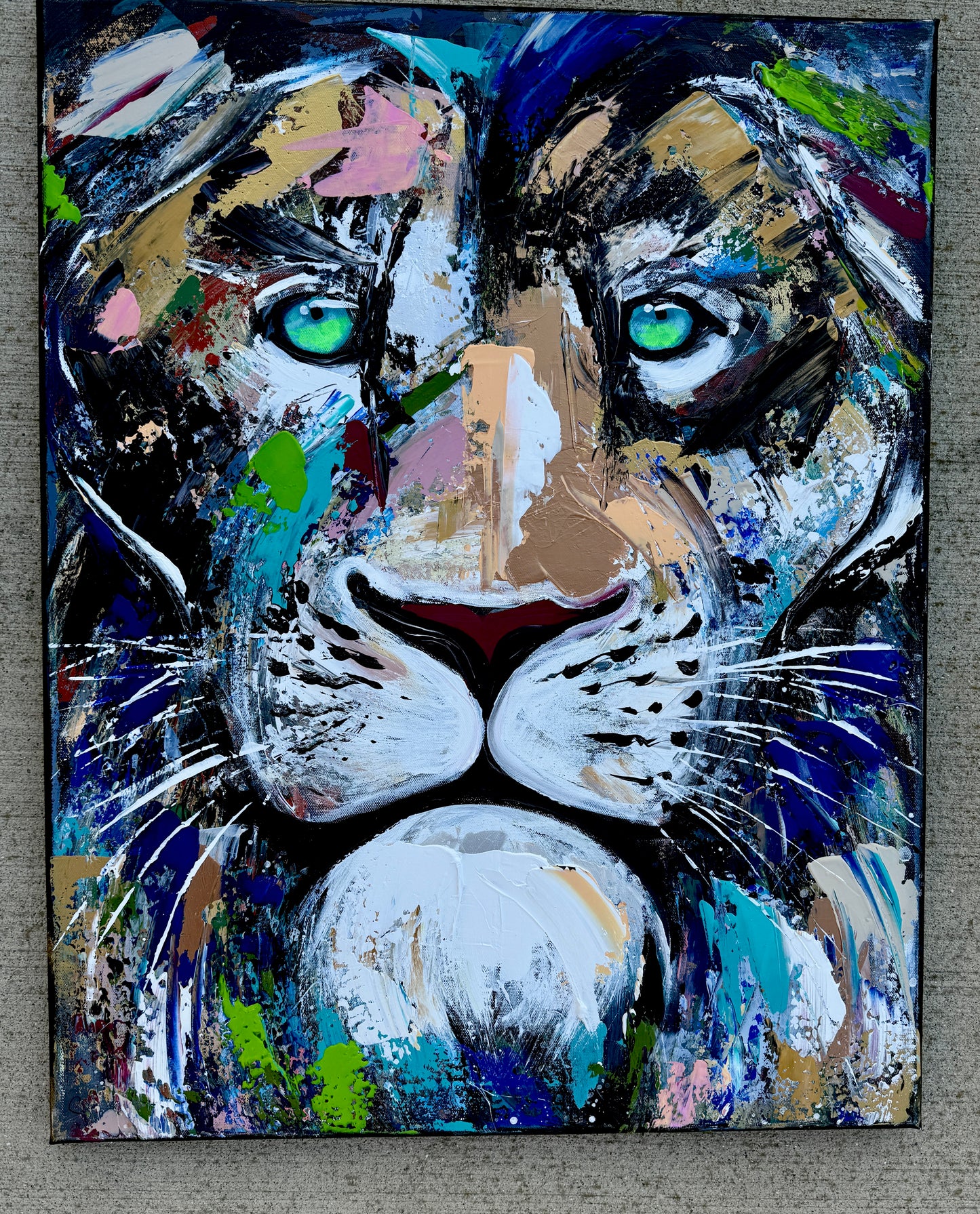 PRACTICE 24x28 Lion Painting (Shaken, But Unstoppable)