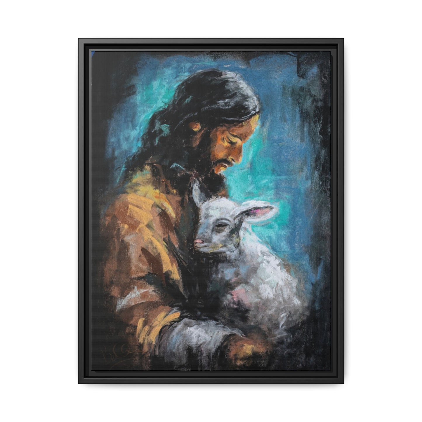 Canvas Art Print - Jesus Holding a Lamb