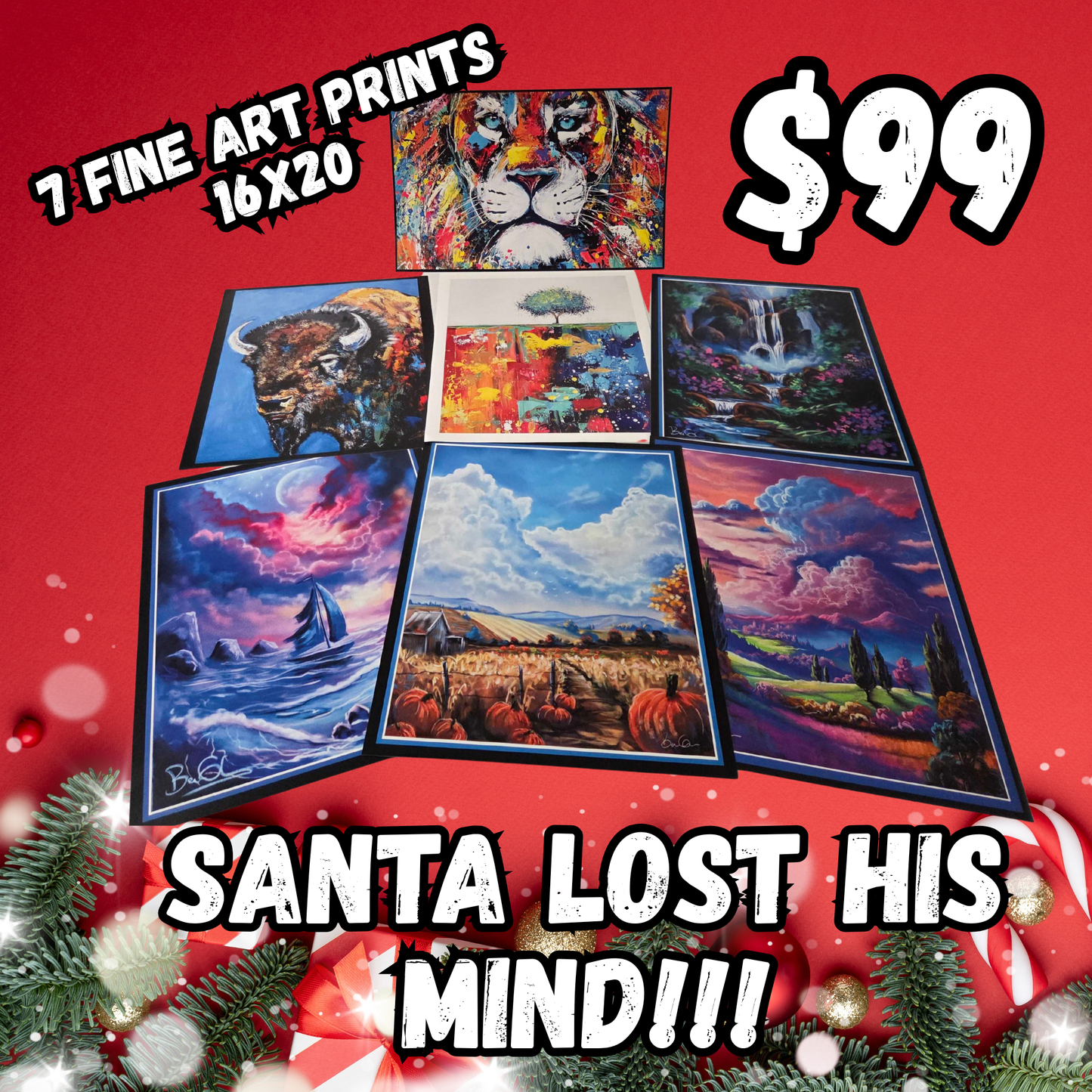 WHAT???!!!  7 LARGE PRINTS! ($700 in Prints for ONLY $99!!) 86% Discounted.  (hurry on this one)