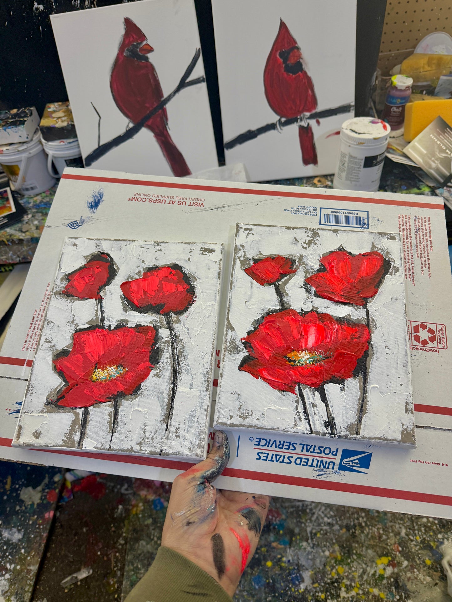 Buy 1 Get 1 FREE - Abstract Poppies (8x10 inches each)