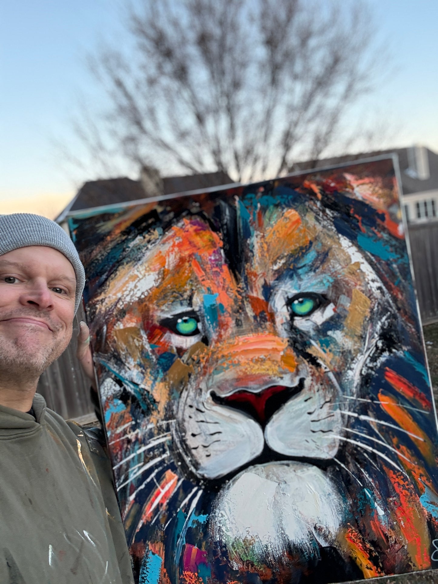 28x30 Original Practice Courage Lion (practice)