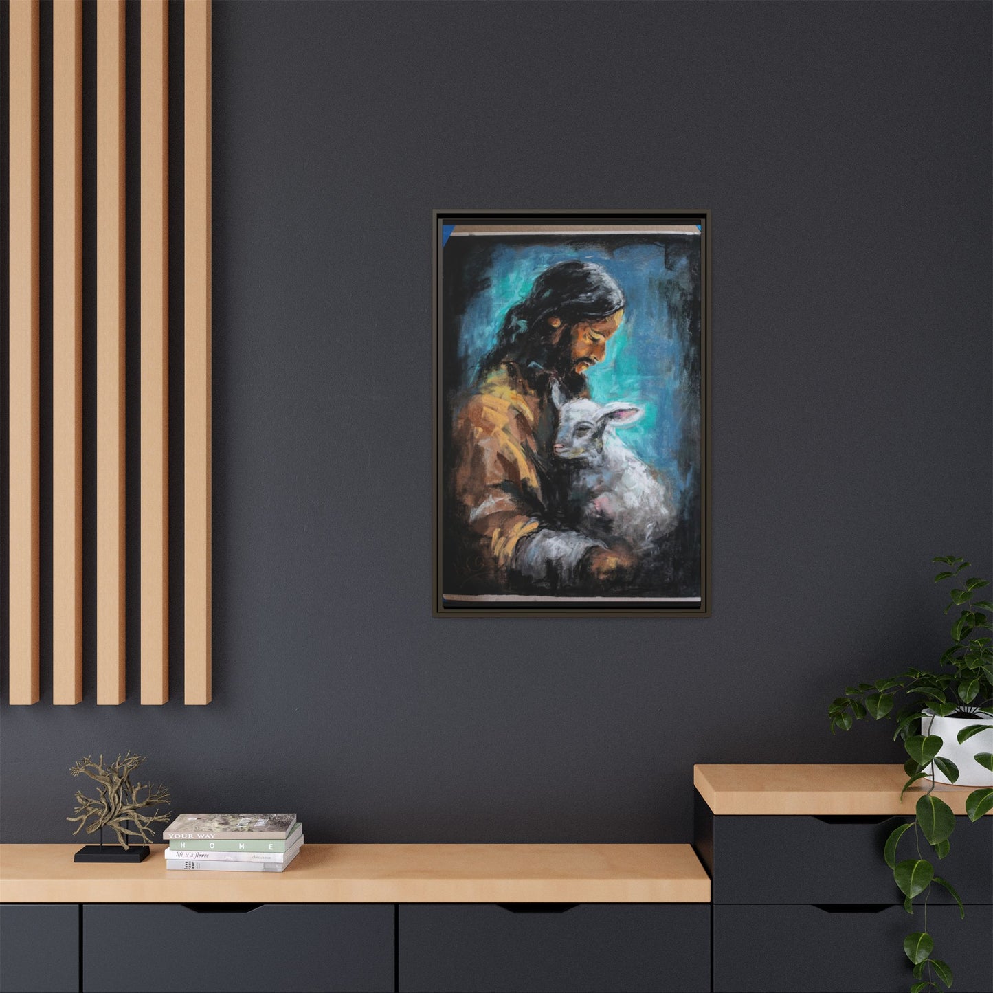 Canvas Art Print - Jesus Holding a Lamb