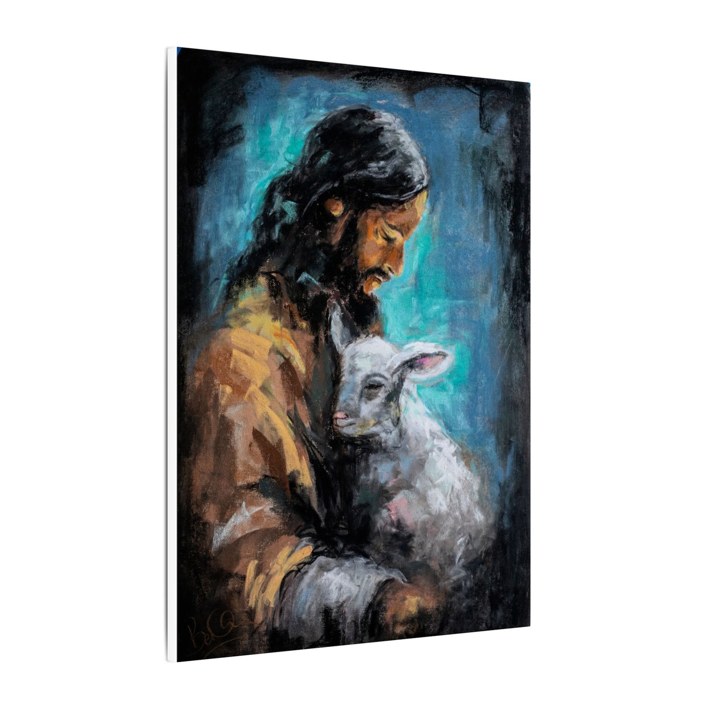 Jesus with Lamb Canvas Print – Religious Christian Wall Art