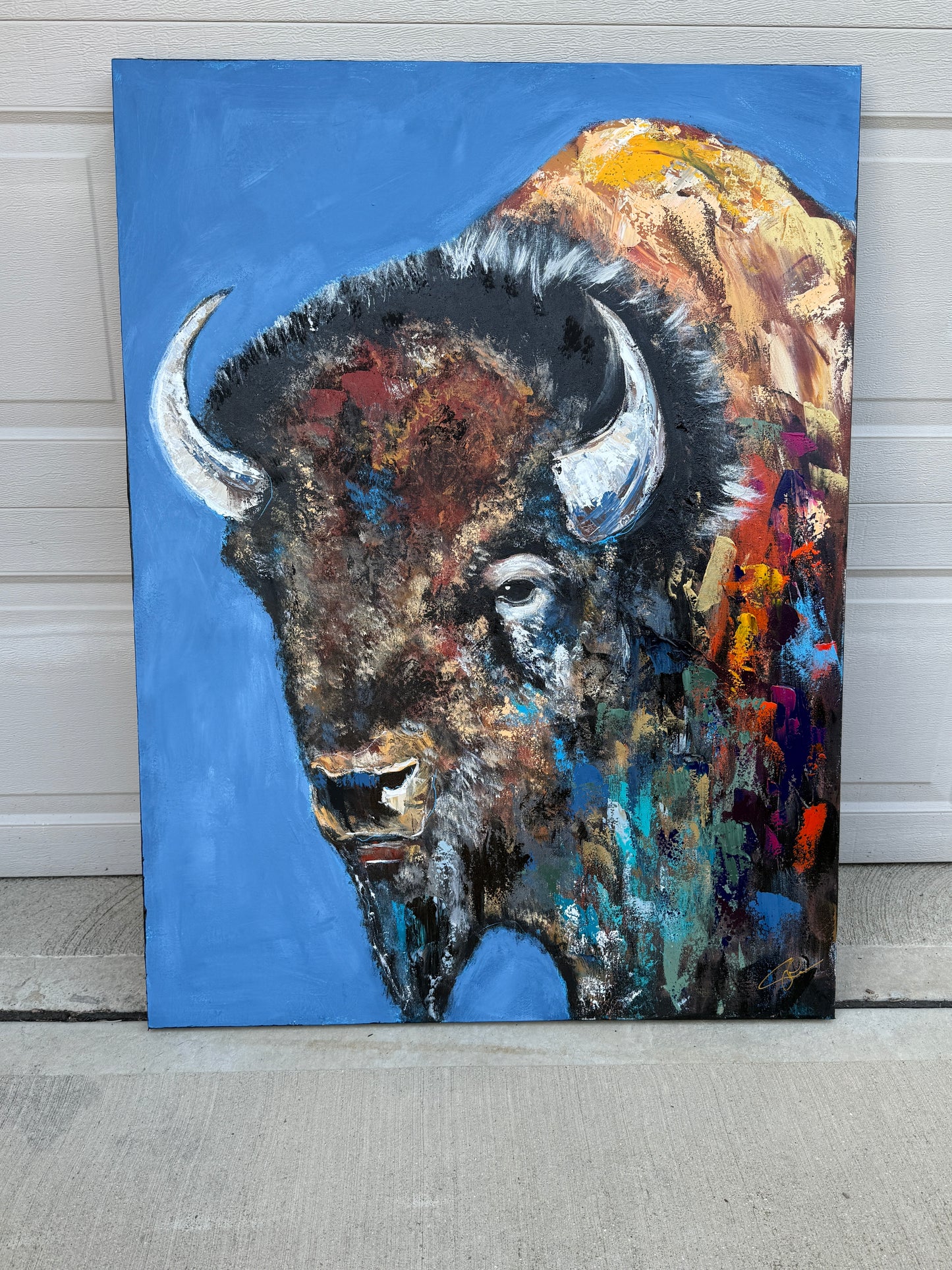 AVAILABLE | 36x48 Facing the Storms Head On - Abstract Buffalo Painting