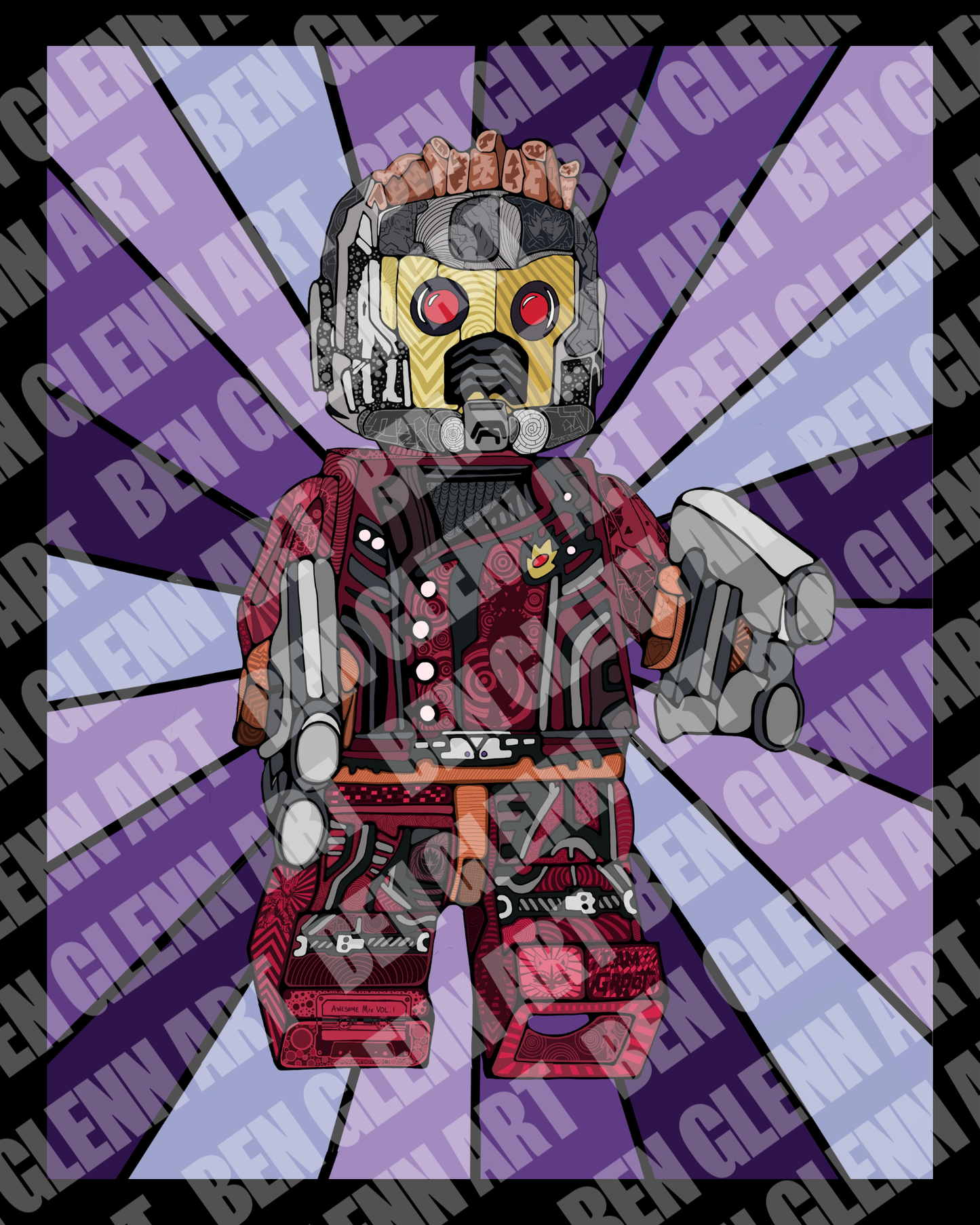 (5 Rare Prints Christmas Bundle) Christmas LEGO Doodle Art Bundle – Limited Edition Prints