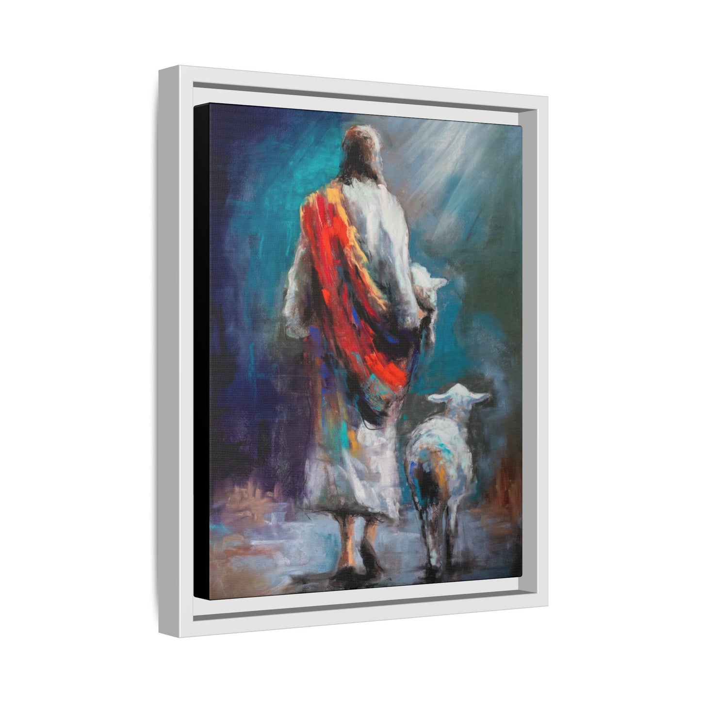 Canvas Art Print - Jesus Walking with Lamb