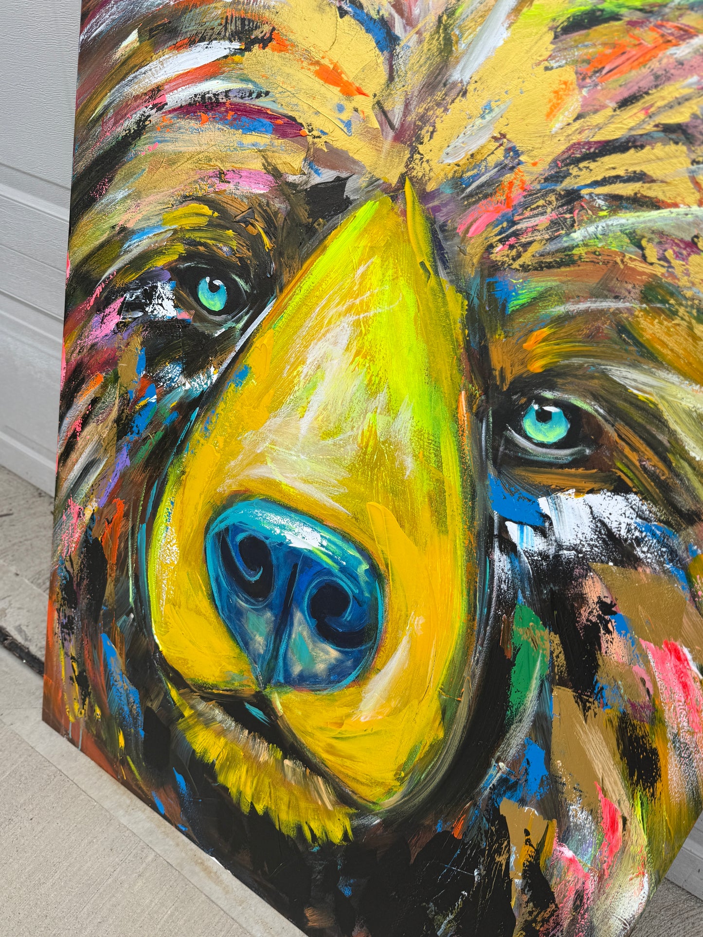 36x48 Abstract Bear Painting