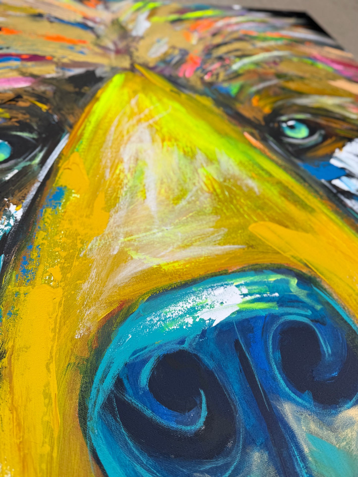 36x48 Abstract Bear Painting