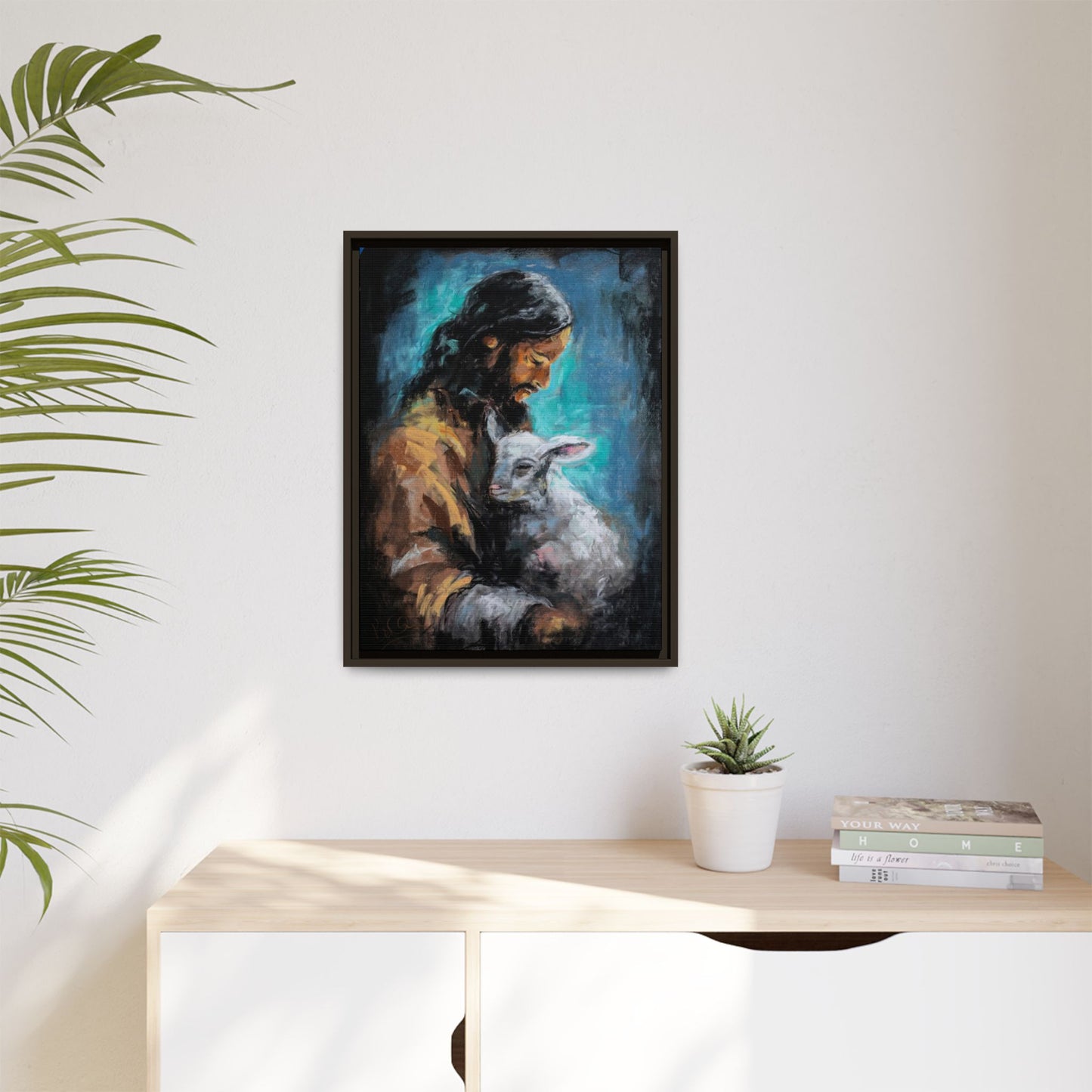 Canvas Art Print - Jesus Holding a Lamb