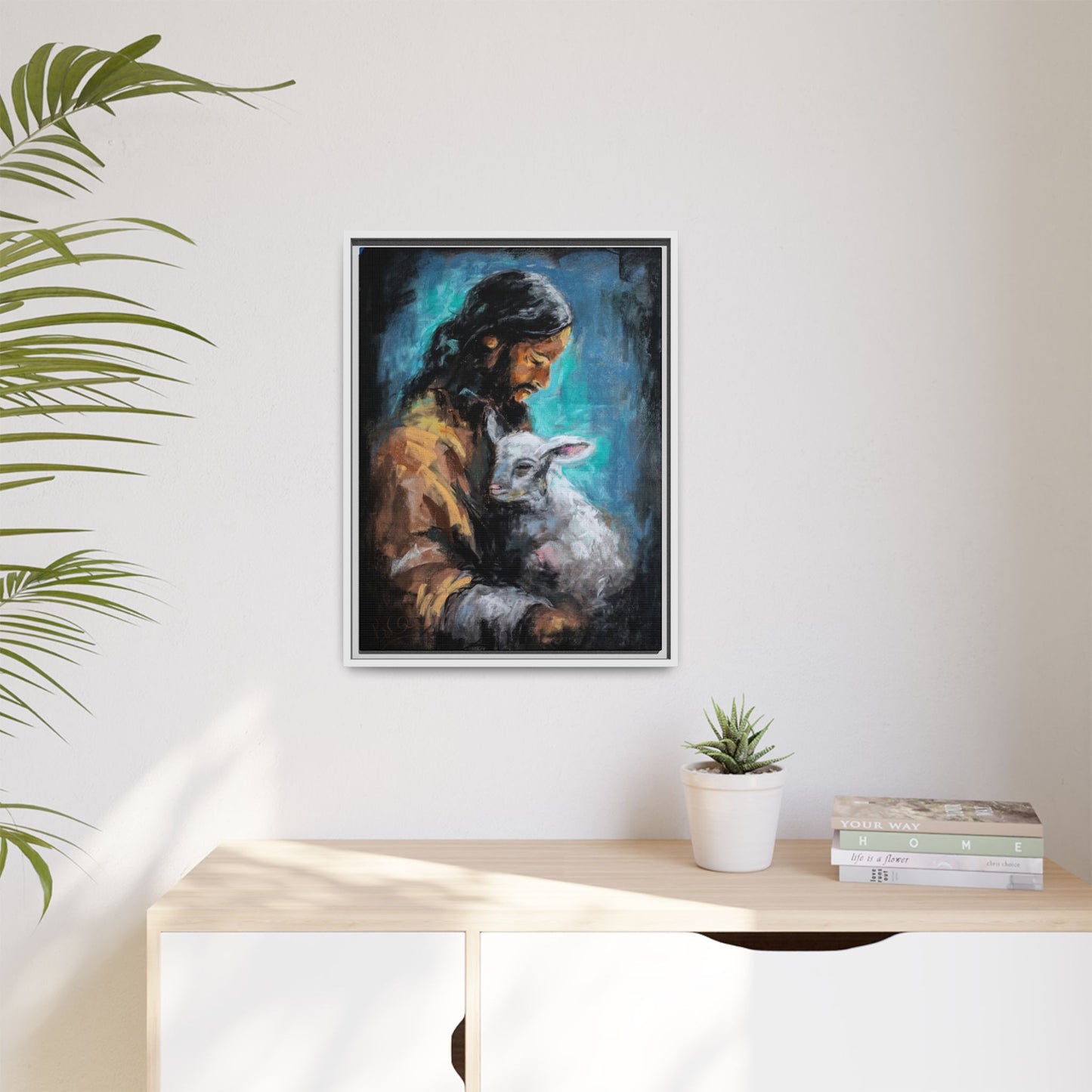 Canvas Art Print - Jesus Holding a Lamb