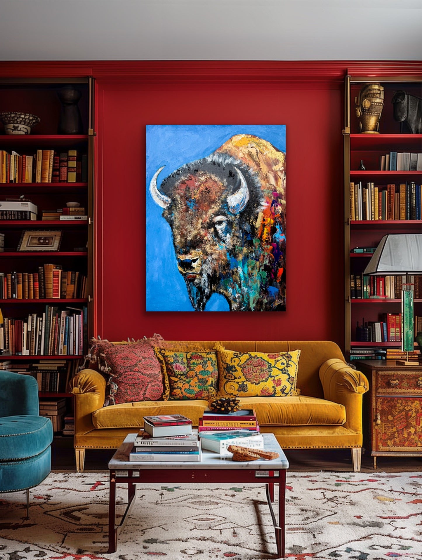 AVAILABLE | 36x48 Facing the Storms Head On - Abstract Buffalo Painting