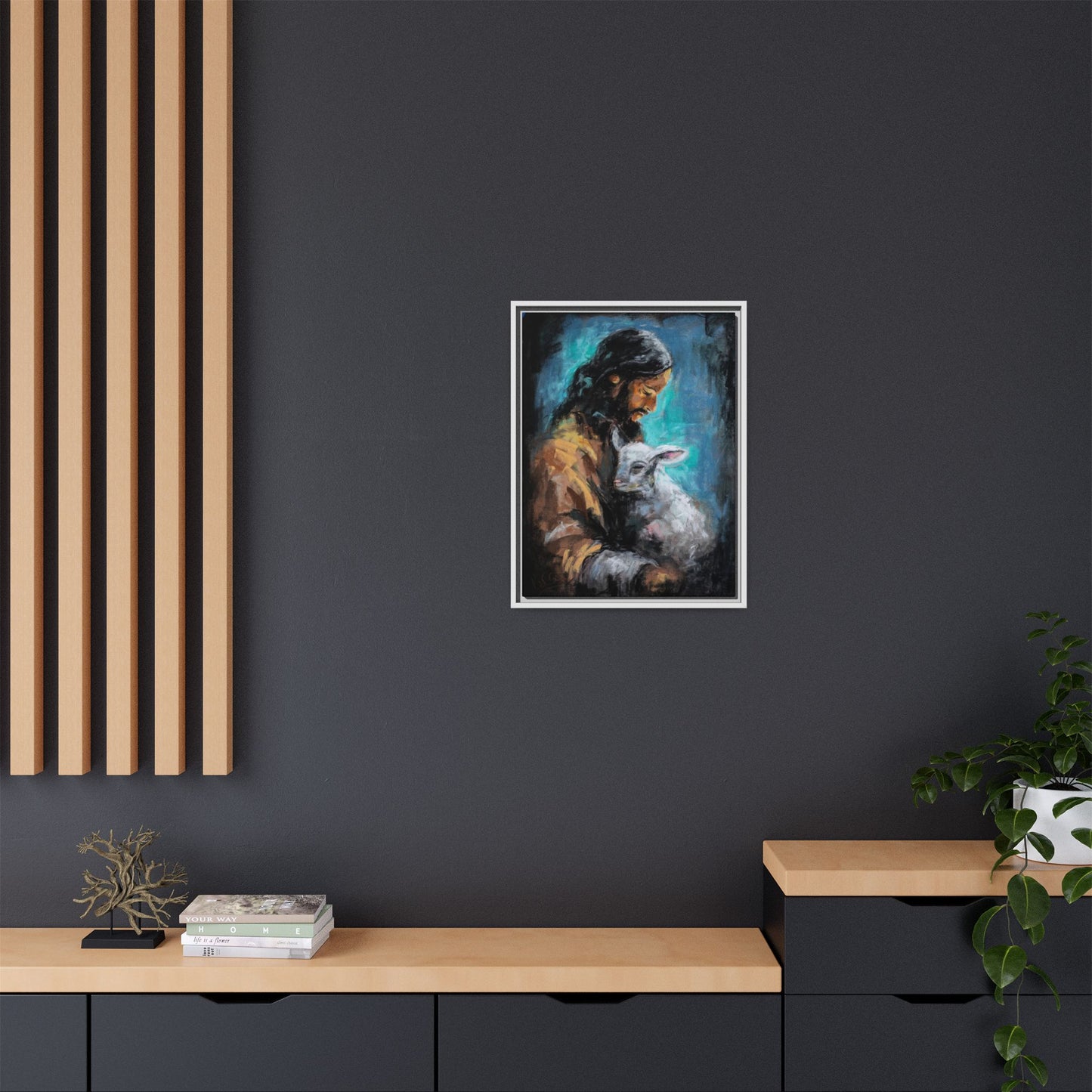 Canvas Art Print - Jesus Holding a Lamb