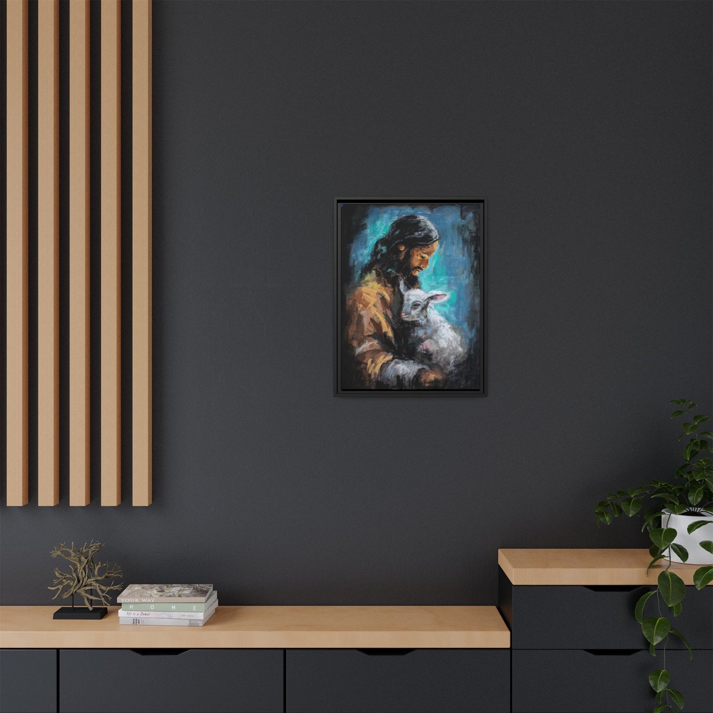 Canvas Art Print - Jesus Holding a Lamb
