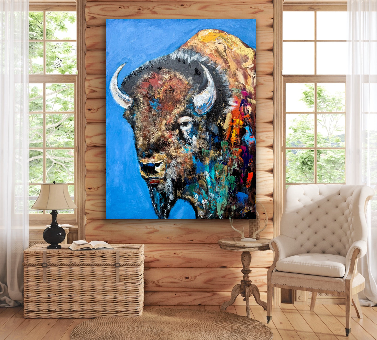 AVAILABLE | 36x48 Facing the Storms Head On - Abstract Buffalo Painting