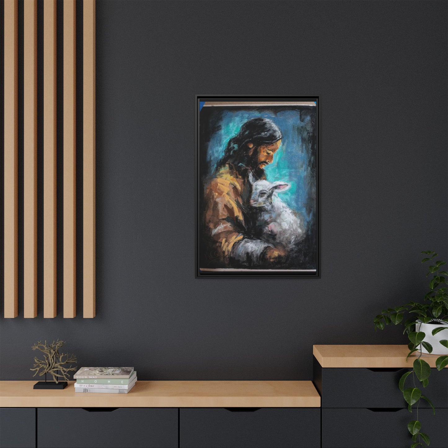 Canvas Art Print - Jesus Holding a Lamb
