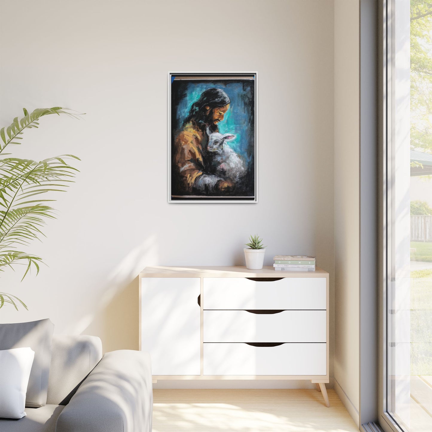 Canvas Art Print - Jesus Holding a Lamb