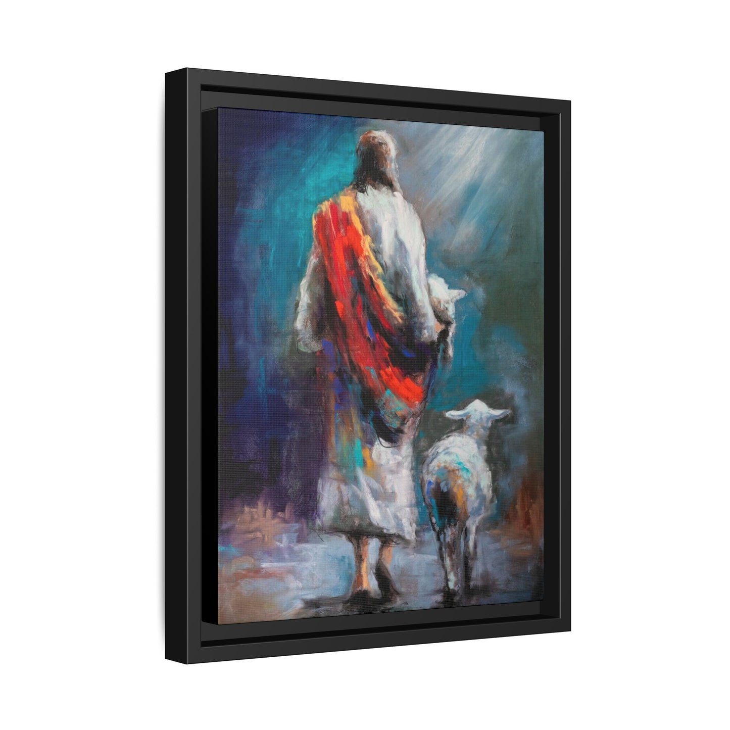 Canvas Art Print - Jesus Walking with Lamb