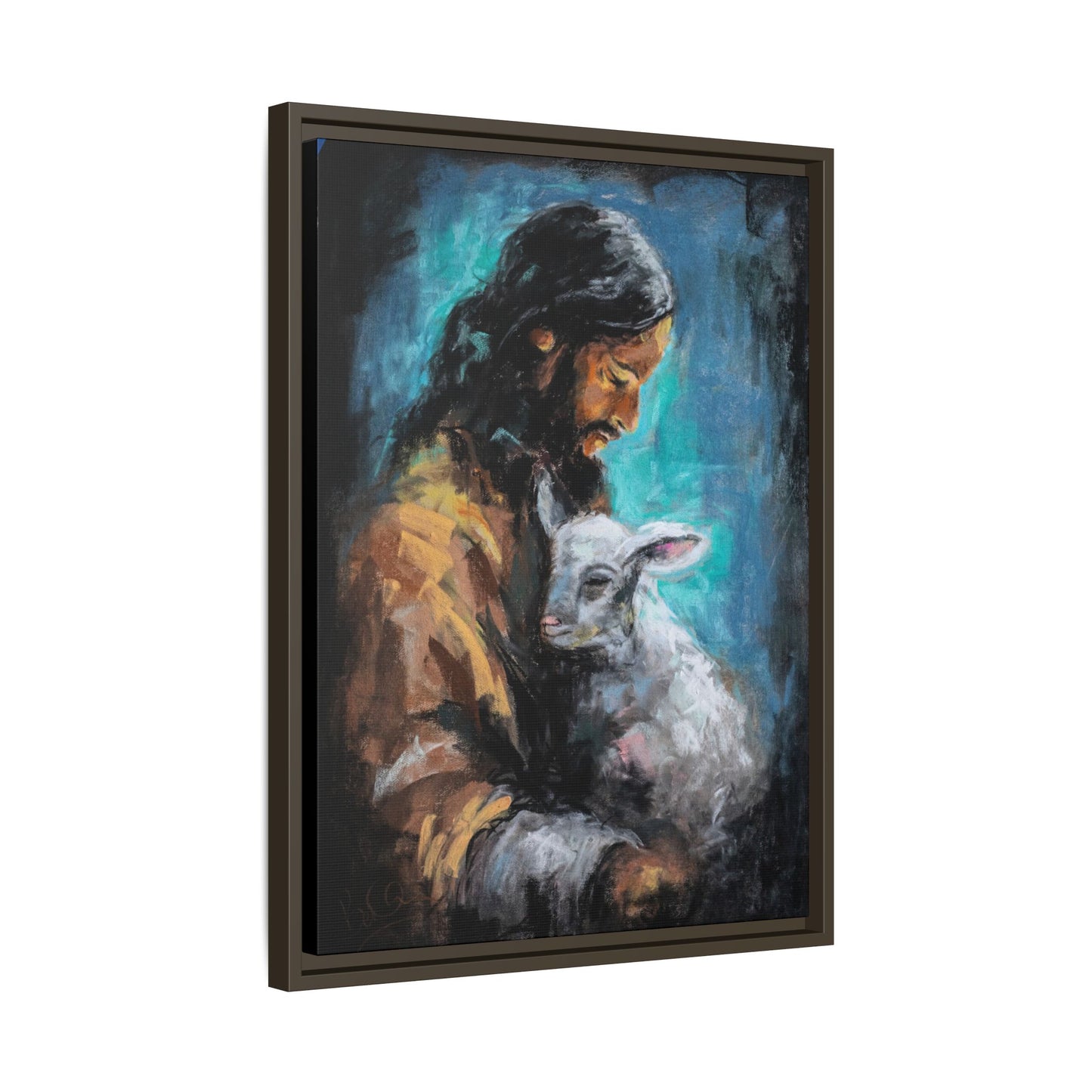 Canvas Art Print - Jesus Holding a Lamb