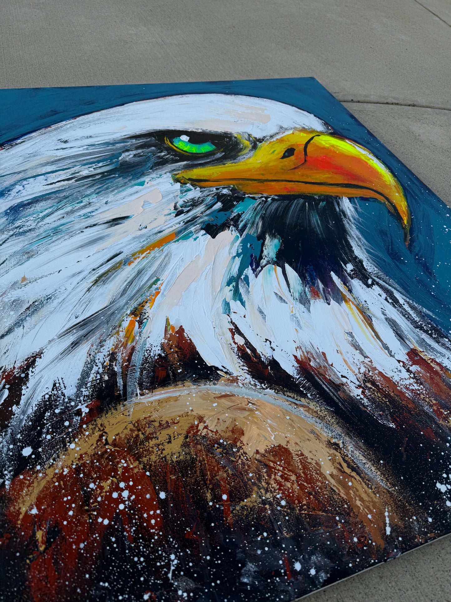 AVAILABLE | 36x48 RESILIENT Abstract Eagle Painting