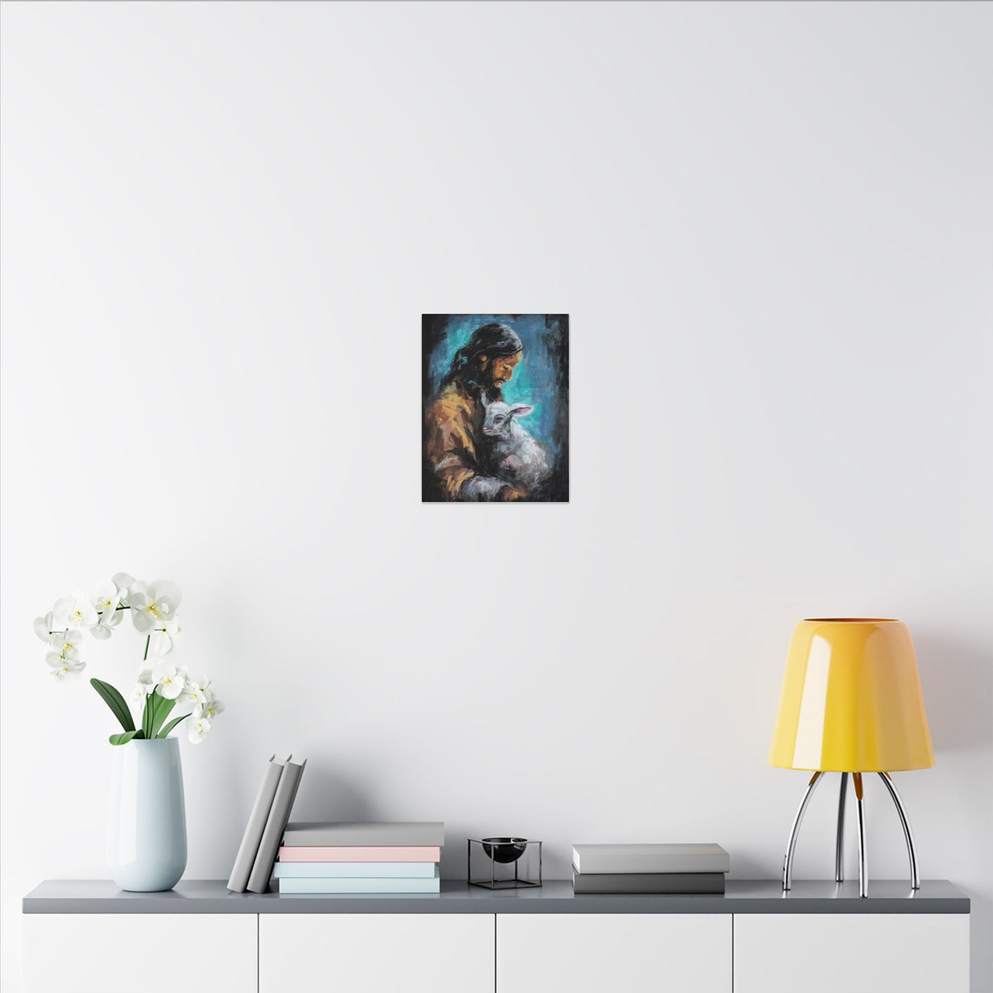 Jesus with Lamb Canvas Print – Religious Christian Wall Art