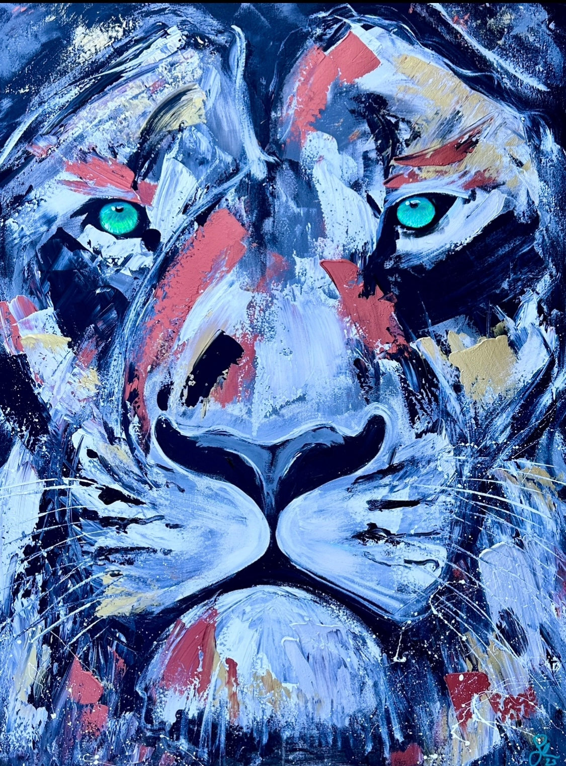 36x48 Lion Painting | LIVE with COURAGE