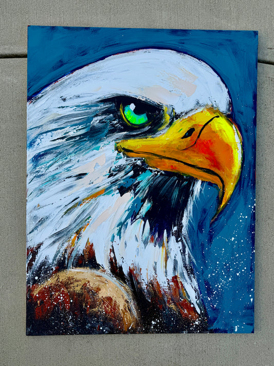 AVAILABLE | 36x48 RESILIENT Abstract Eagle Painting