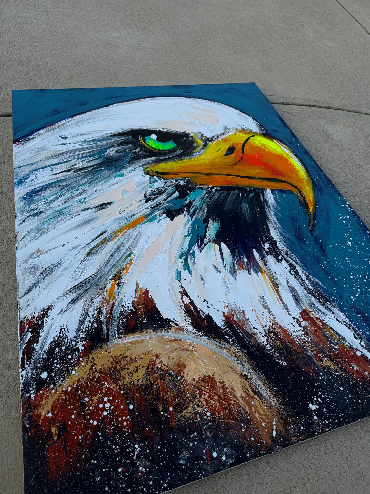 AVAILABLE | 36x48 RESILIENT Abstract Eagle Painting