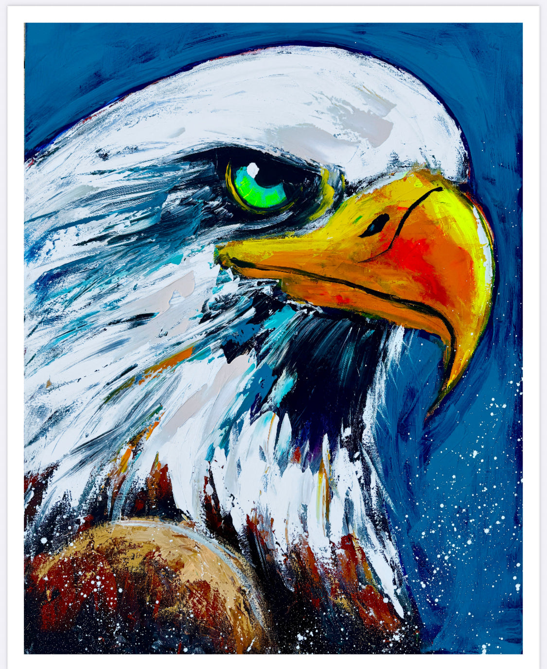 Limited Edition Prints| 16x20 “Attitude Changes Everything” Eagle Art Print by Sam