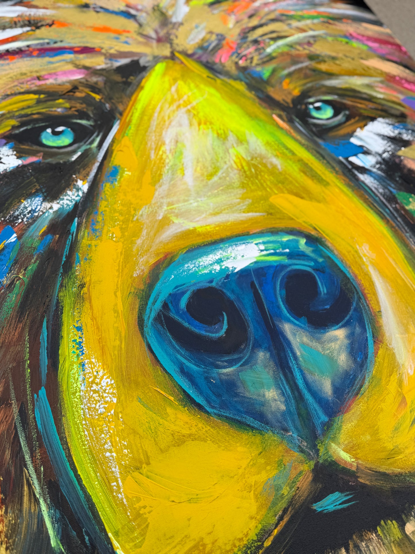 36x48 Abstract Bear Painting