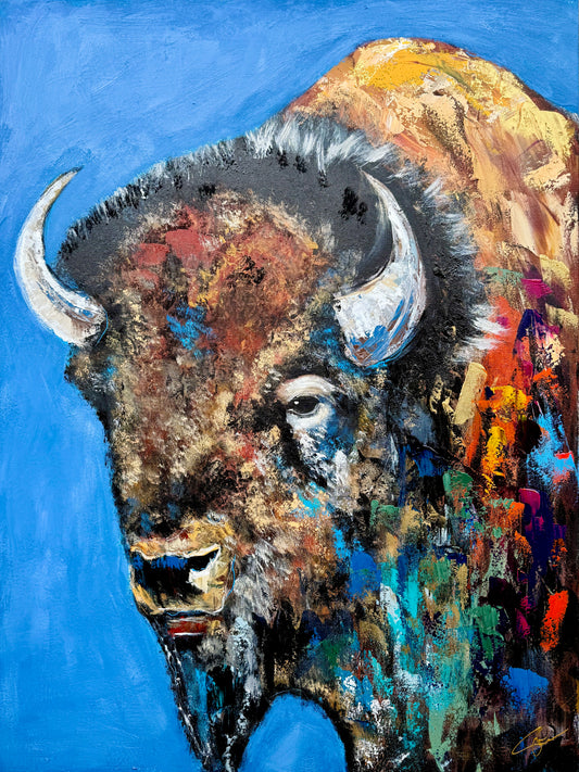 AVAILABLE | 36x48 Facing the Storms Head On - Abstract Buffalo Painting