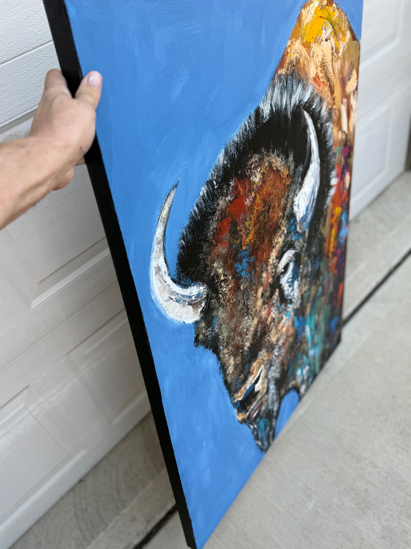AVAILABLE | 36x48 Facing the Storms Head On - Abstract Buffalo Painting