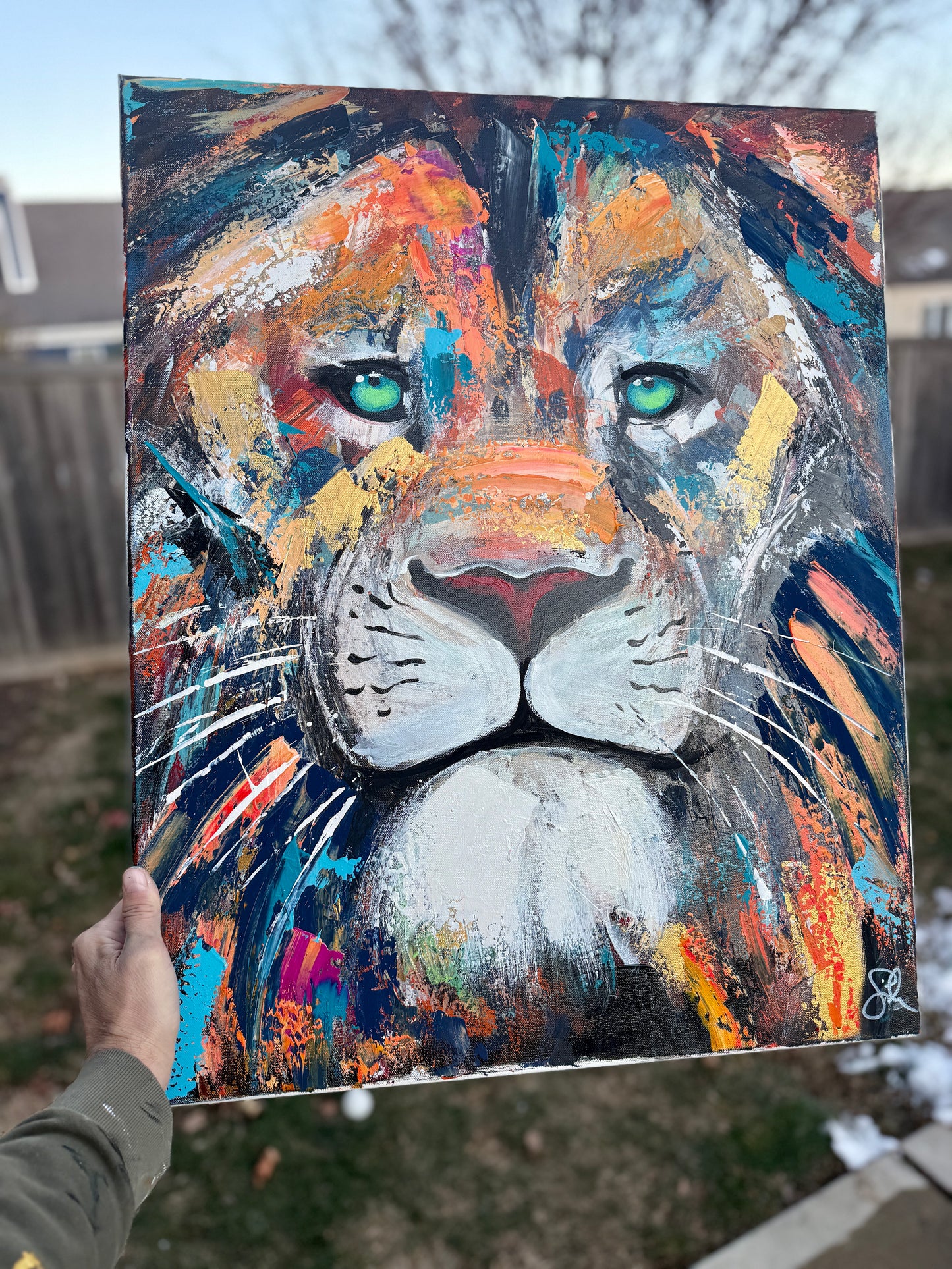 28x30 Original Practice Courage Lion (practice)