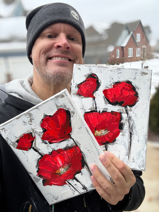 Buy 1 Get 1 FREE - Abstract Poppies (8x10 inches each)