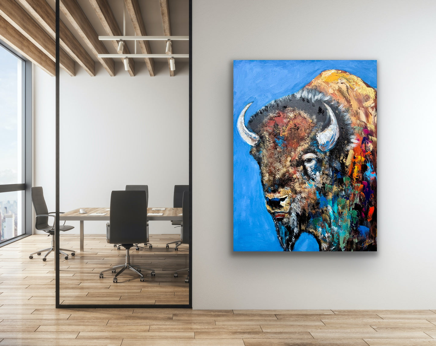 AVAILABLE | 36x48 Facing the Storms Head On - Abstract Buffalo Painting