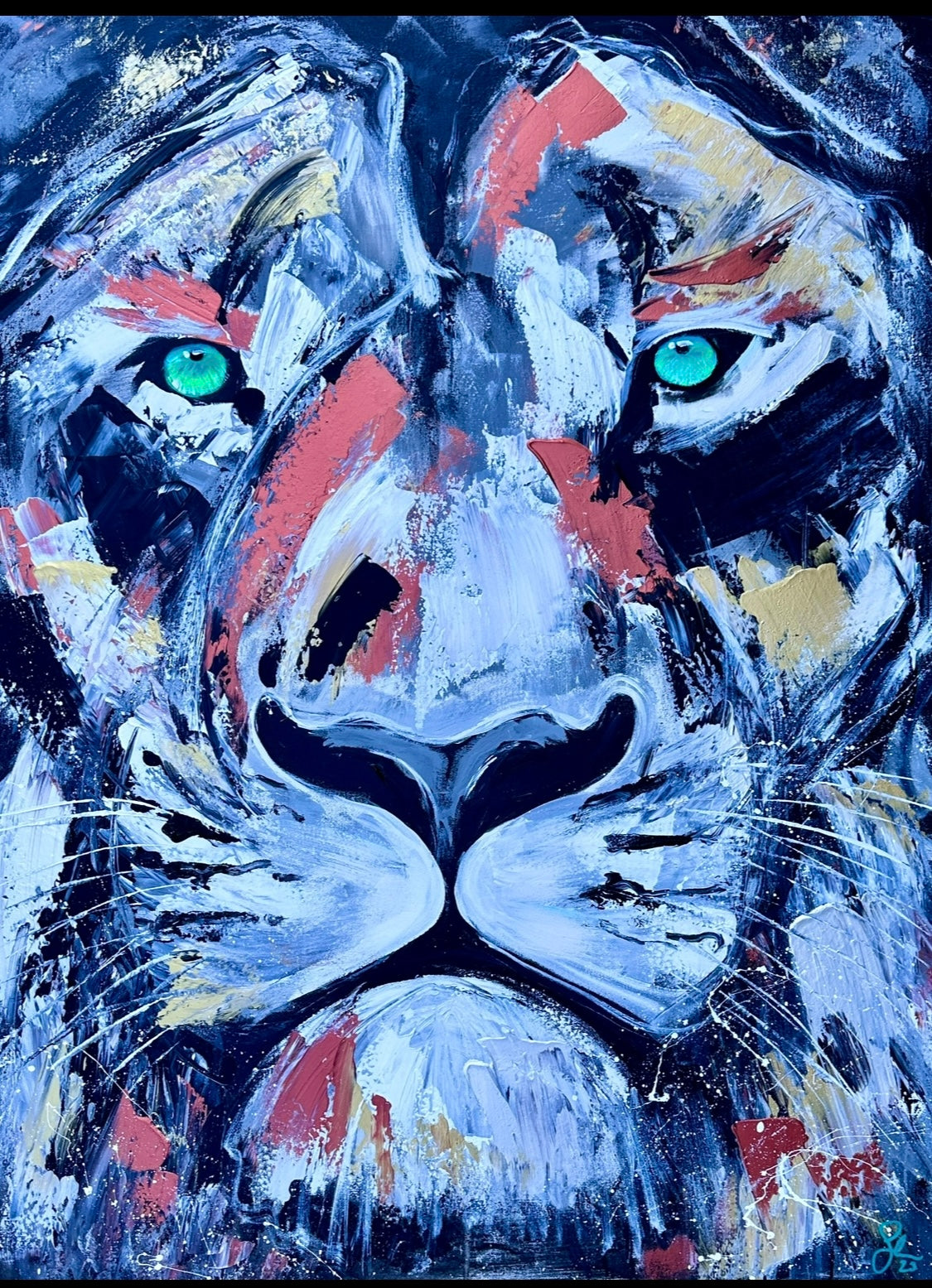 36x48 Lion Painting | LIVE with COURAGE